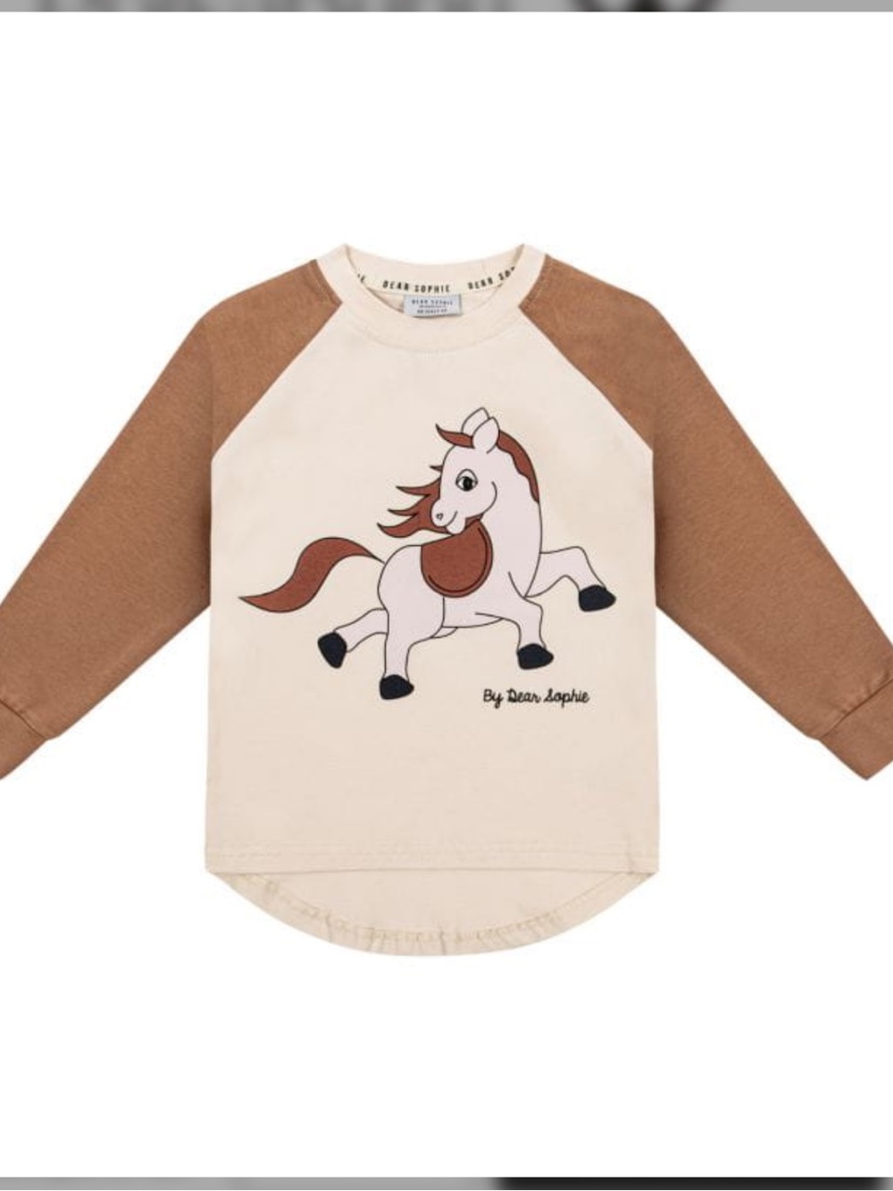 Dear Sophie Raglan long sleeved top Horse print